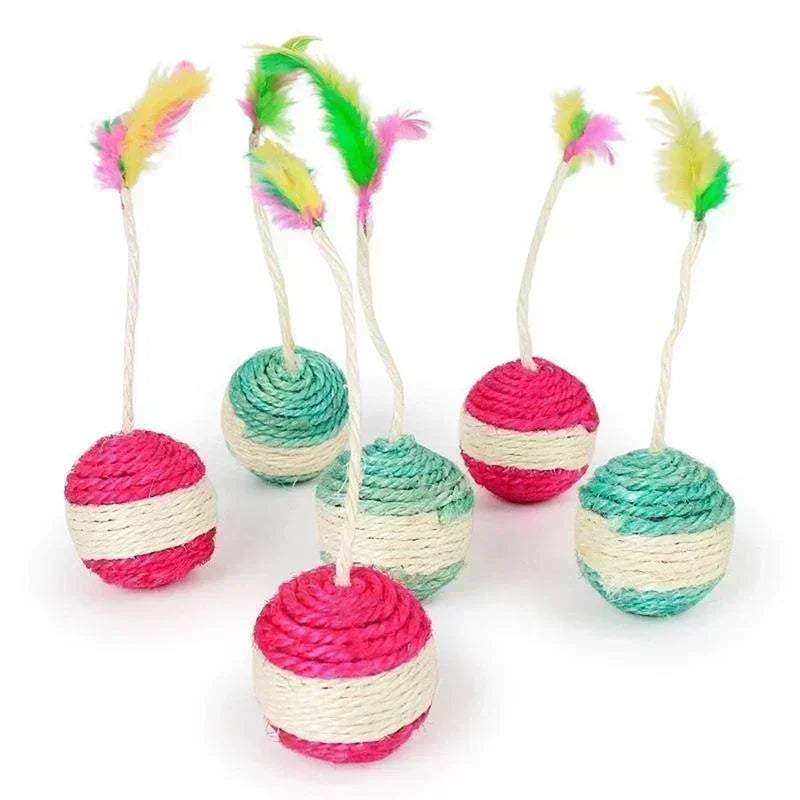 1pc Cat Toy Sisal Scratching Ball