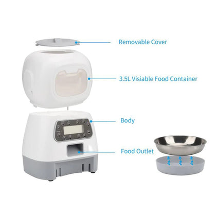 3.5L Automatic Pet Feeder Smart Food Dispenser For Cats Dogs