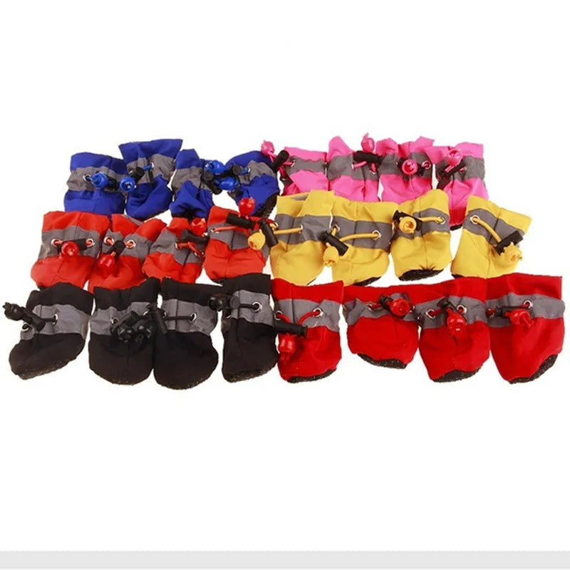 4pcs/Set Waterproof Pet Shoes