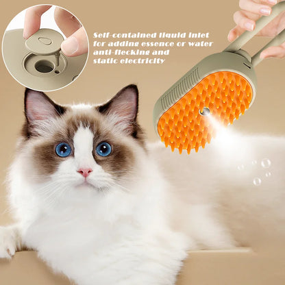 Dog and Cat Steam Brush 3 In 1 Hair Removal