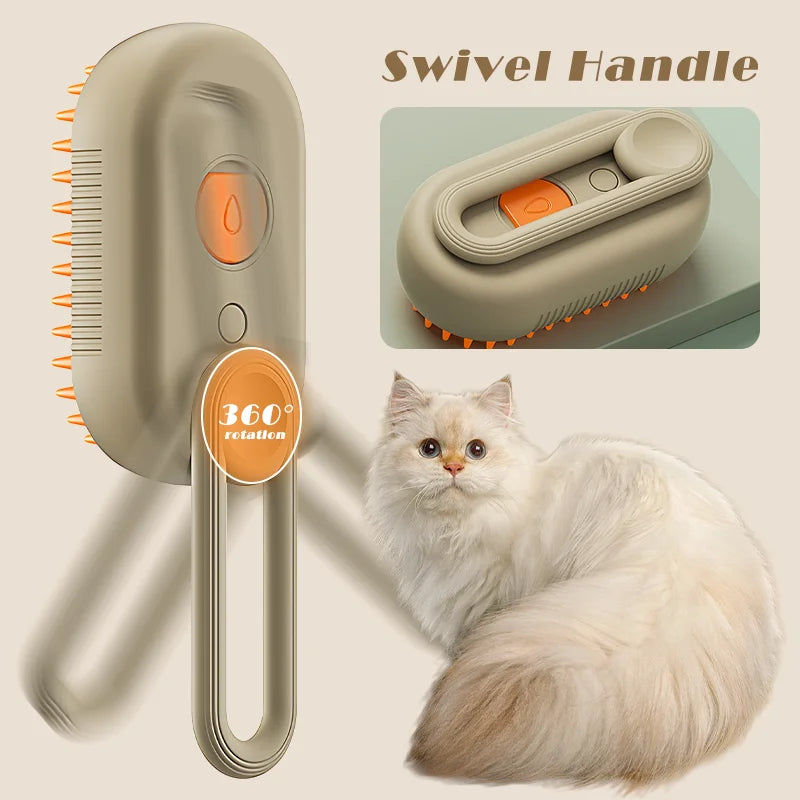 Dog and Cat Steam Brush 3 In 1 Hair Removal