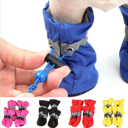 4pcs/Set Waterproof Pet Shoes