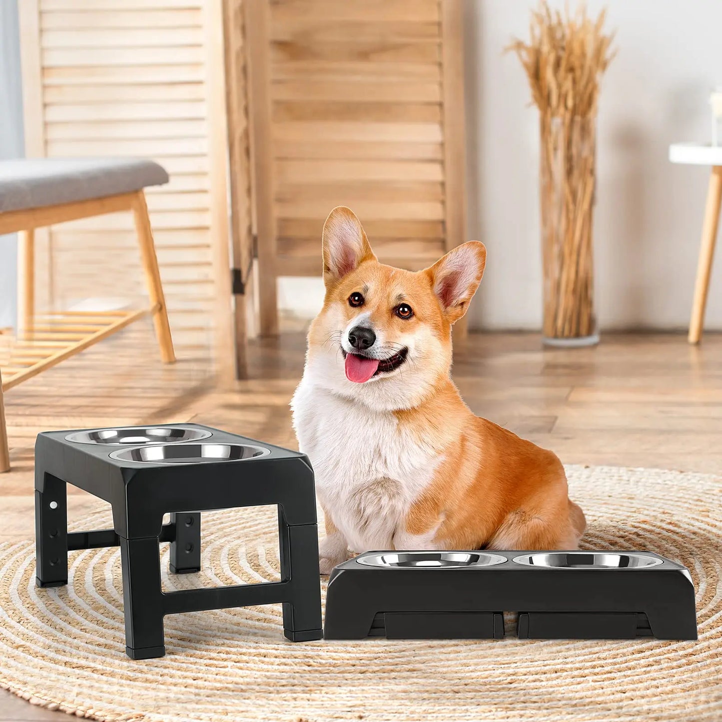 Elevated Dog Bowls Adjustable