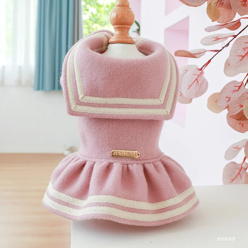 Winter Thickened Warm Pink Gold Princess Dress