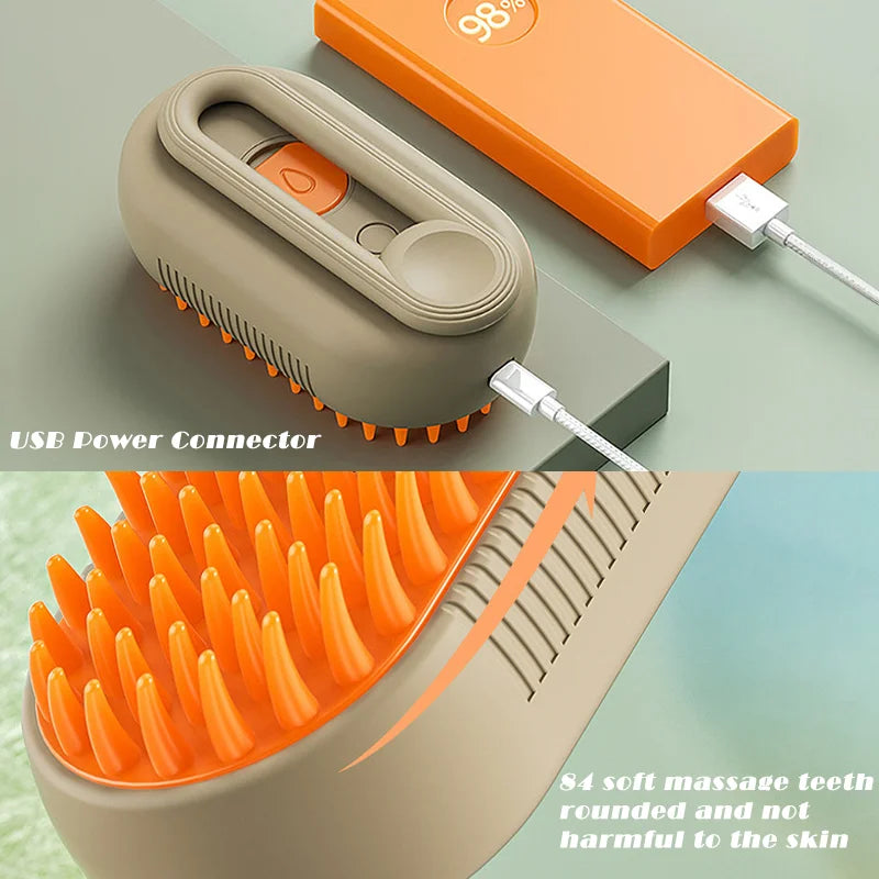 Dog and Cat Steam Brush 3 In 1 Hair Removal