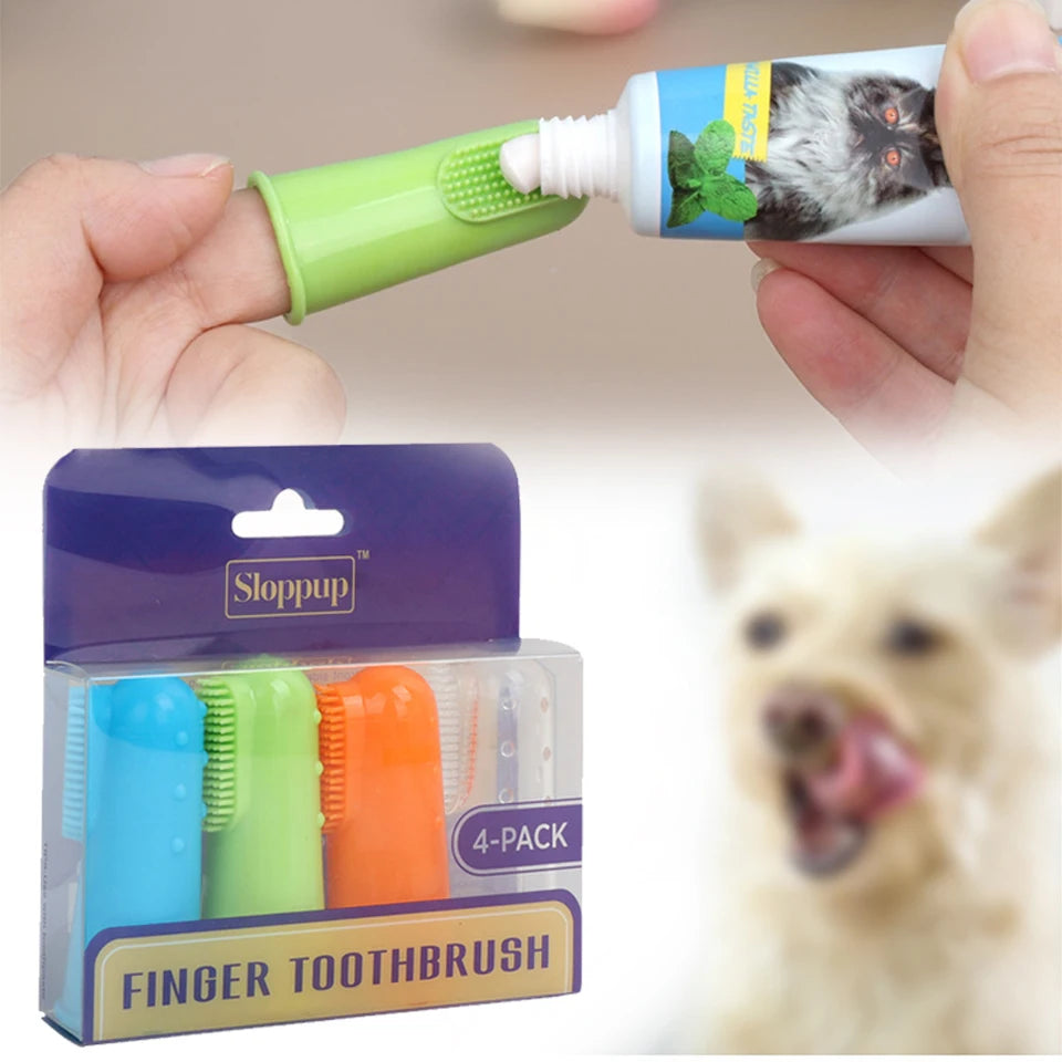 4pcs Super Soft Pet Finger Toothbrush