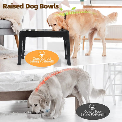 Elevated Dog Bowls Adjustable